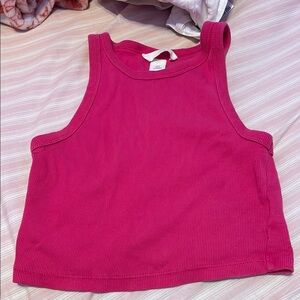 Pink Cropped Tank Top